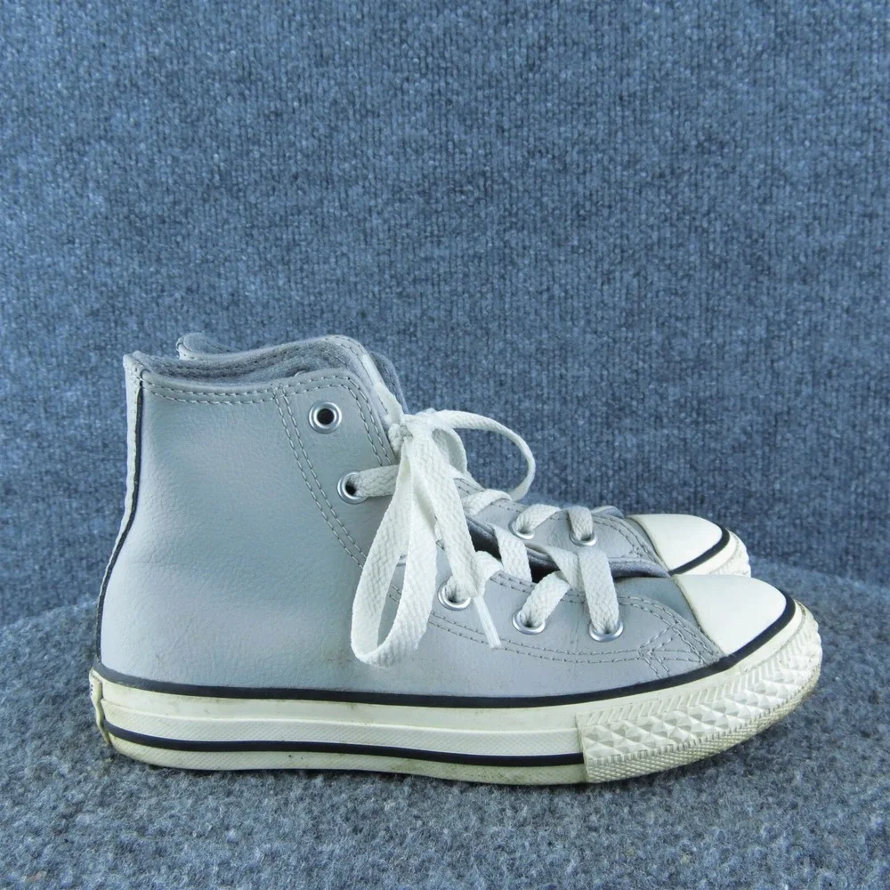 Converse Boys Sneaker Shoes Sz Y 13‎ Medium Athletic Gray Leather Lace Up